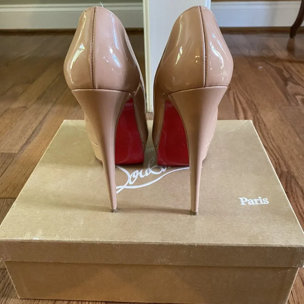 Christian Louboutin Lady Peep 150 Patent Calf Heels - Picture 3 of 9